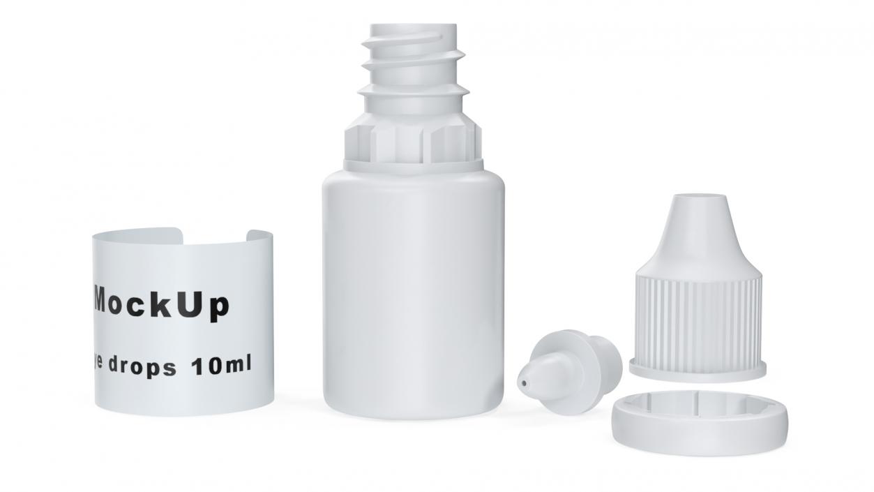 3D model Plastic Dropping Bottle 10ml Mockup