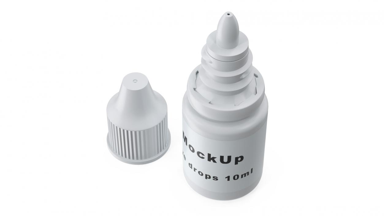 3D model Plastic Dropping Bottle 10ml Mockup