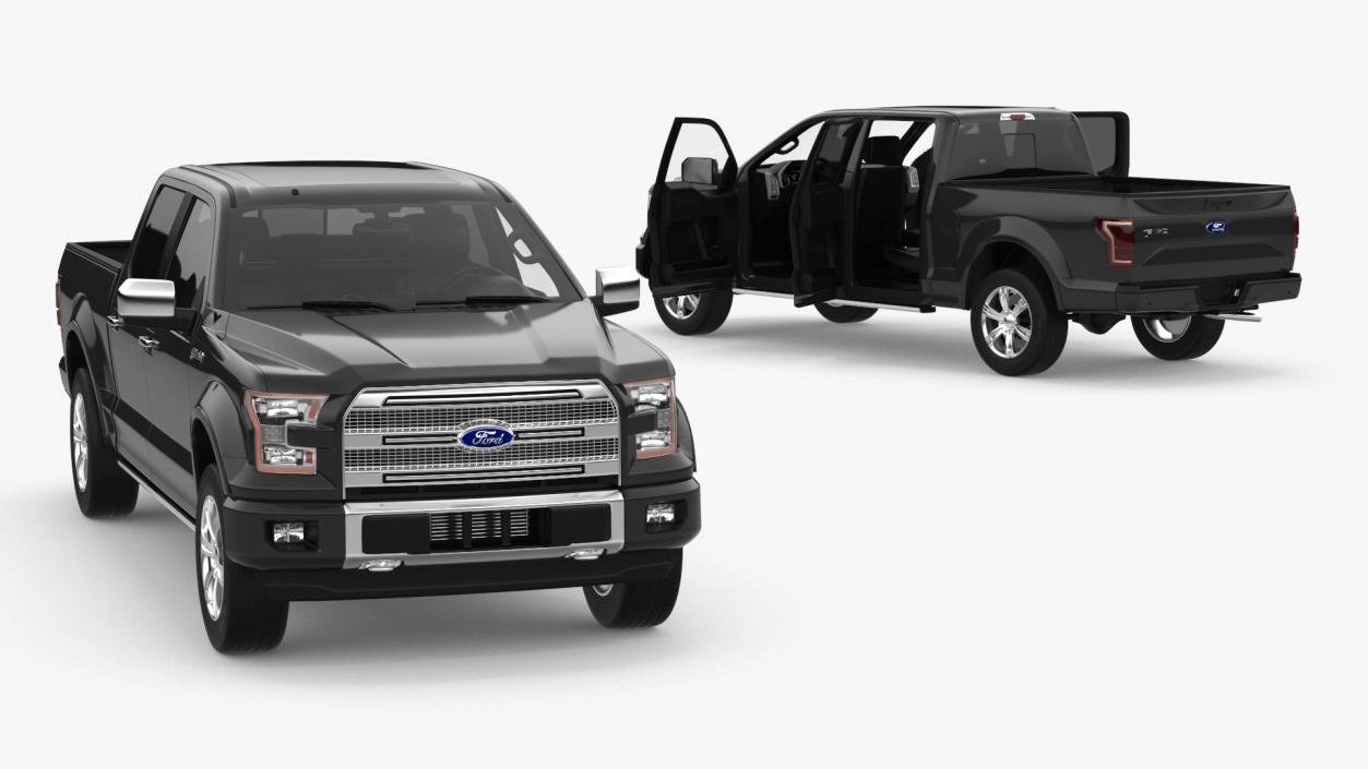 3D Ford F150 Pickup Truck Simple Interior model