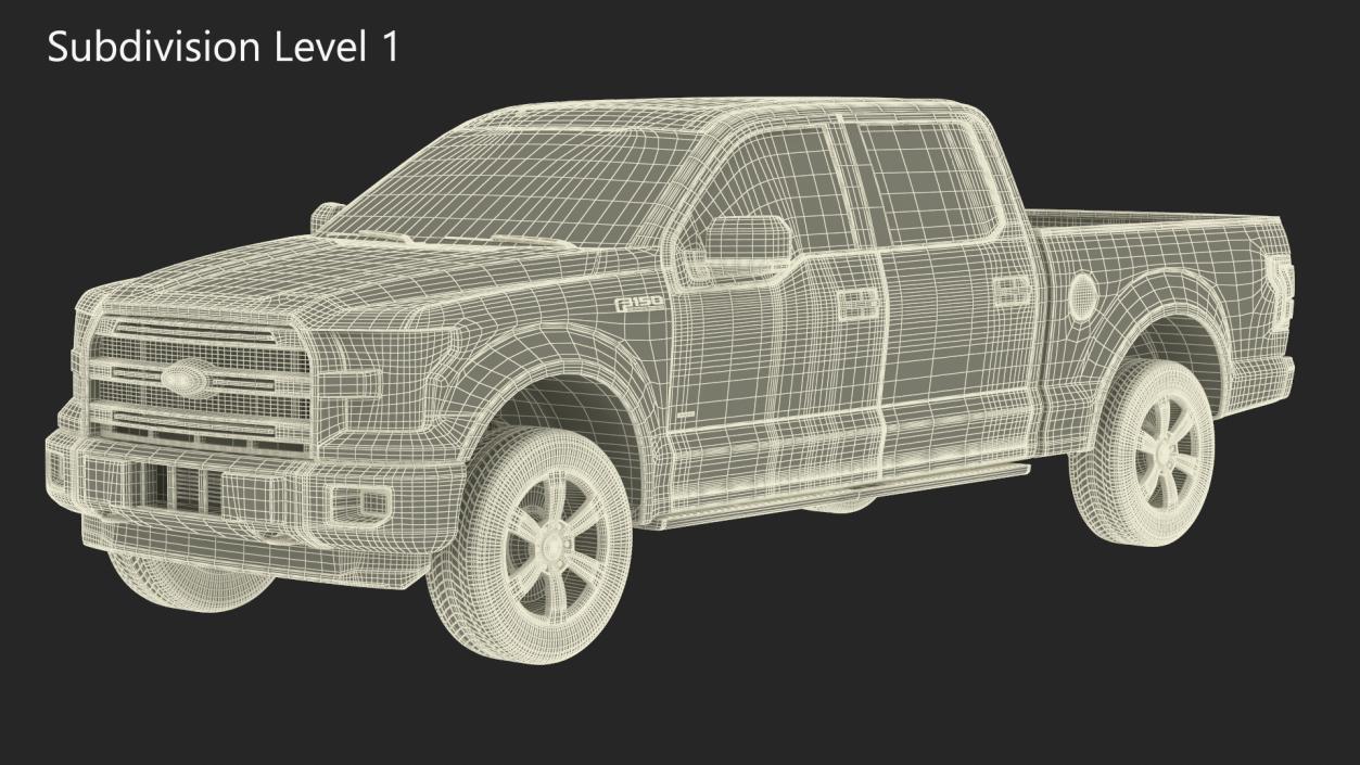 3D Ford F150 Pickup Truck Simple Interior model