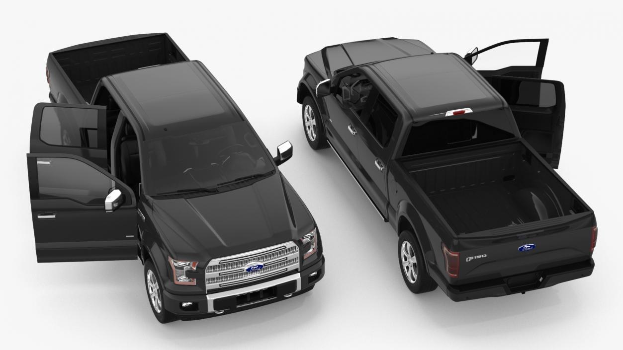 3D Ford F150 Pickup Truck Simple Interior model