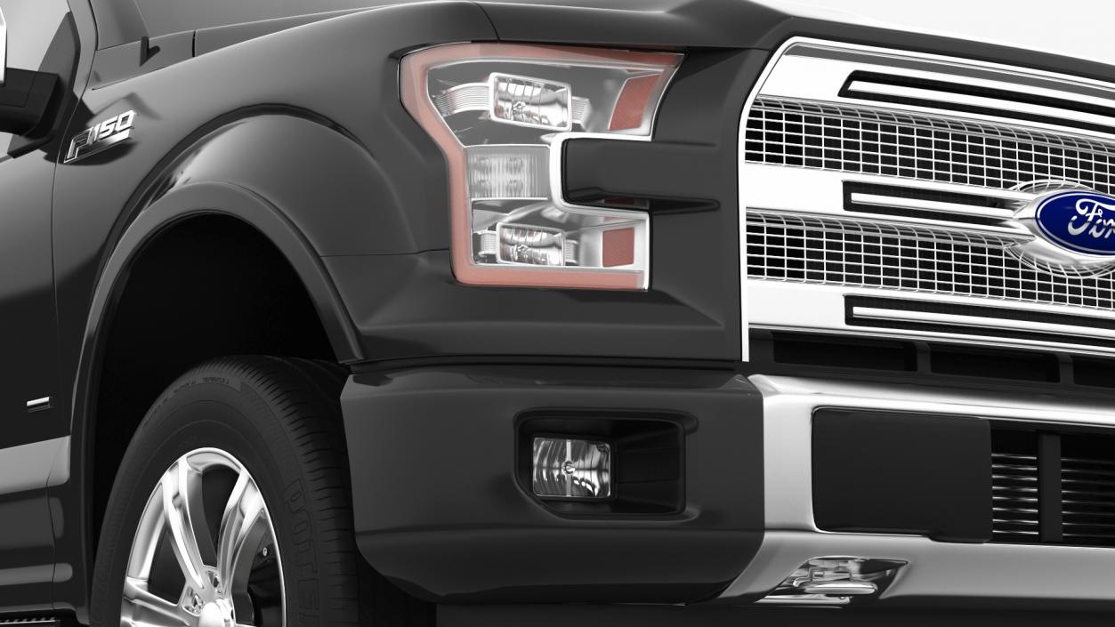 3D Ford F150 Pickup Truck Simple Interior model