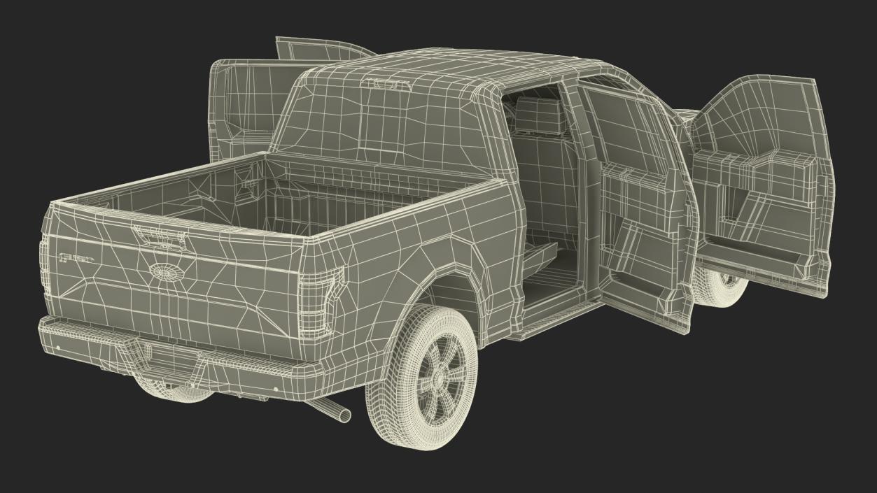 3D Ford F150 Pickup Truck Simple Interior model