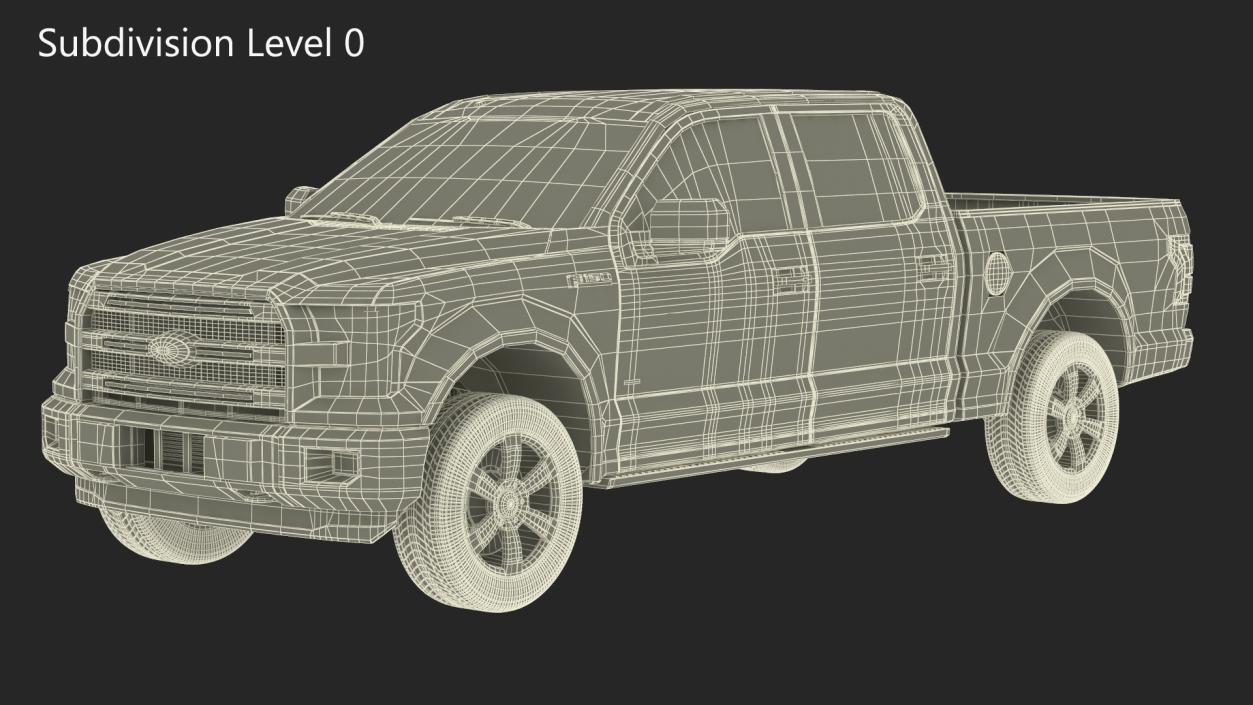 3D Ford F150 Pickup Truck Simple Interior model