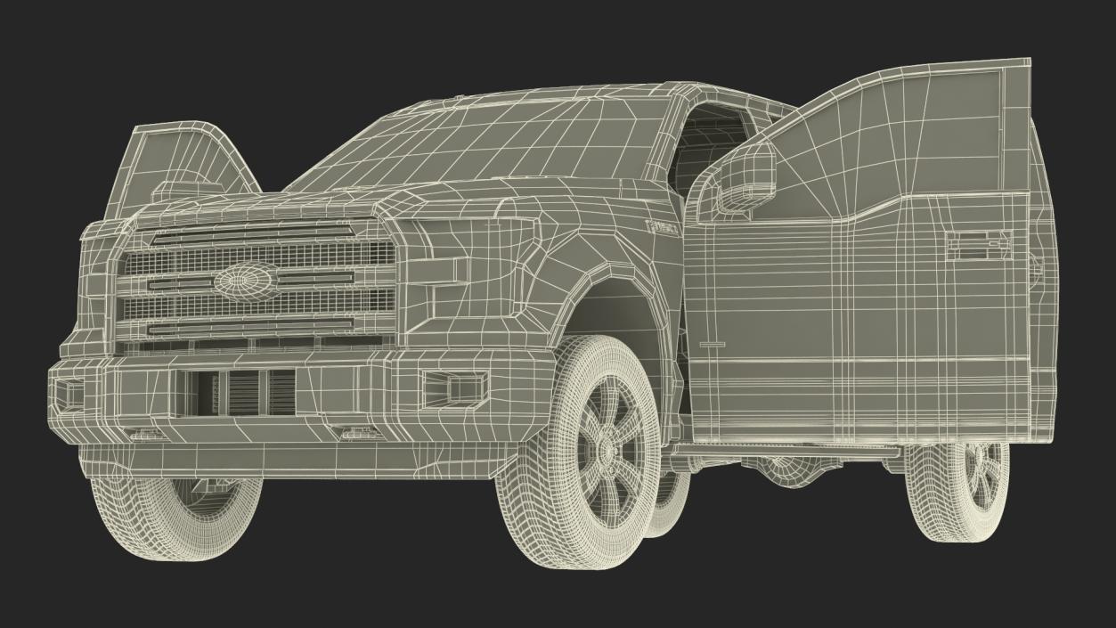 3D Ford F150 Pickup Truck Simple Interior model