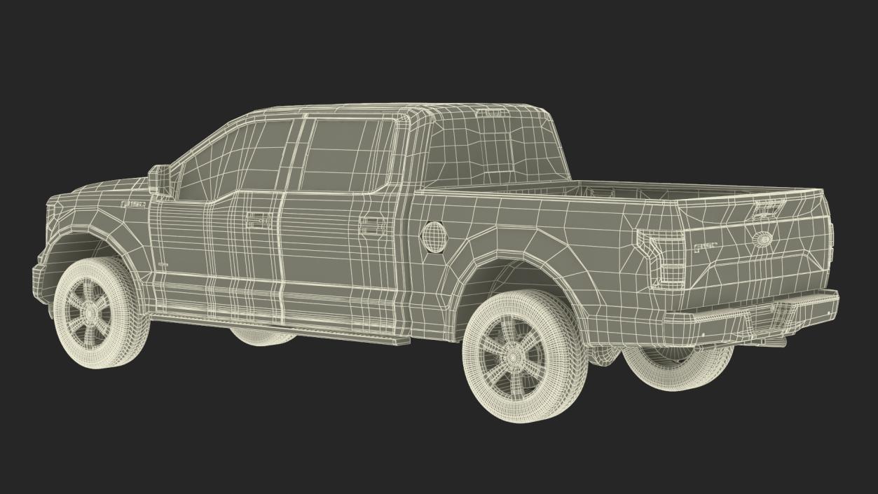 3D Ford F150 Pickup Truck Simple Interior model