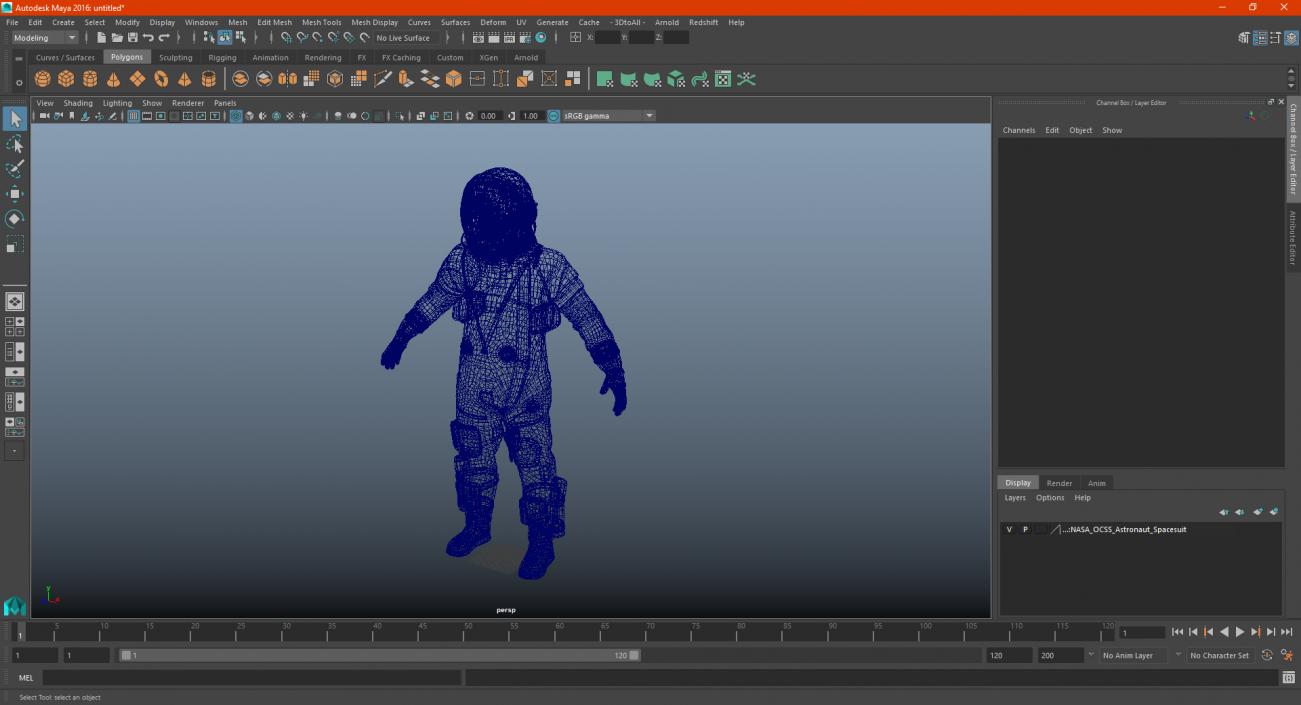 NASA OCSS Astronaut Spacesuit 3D model