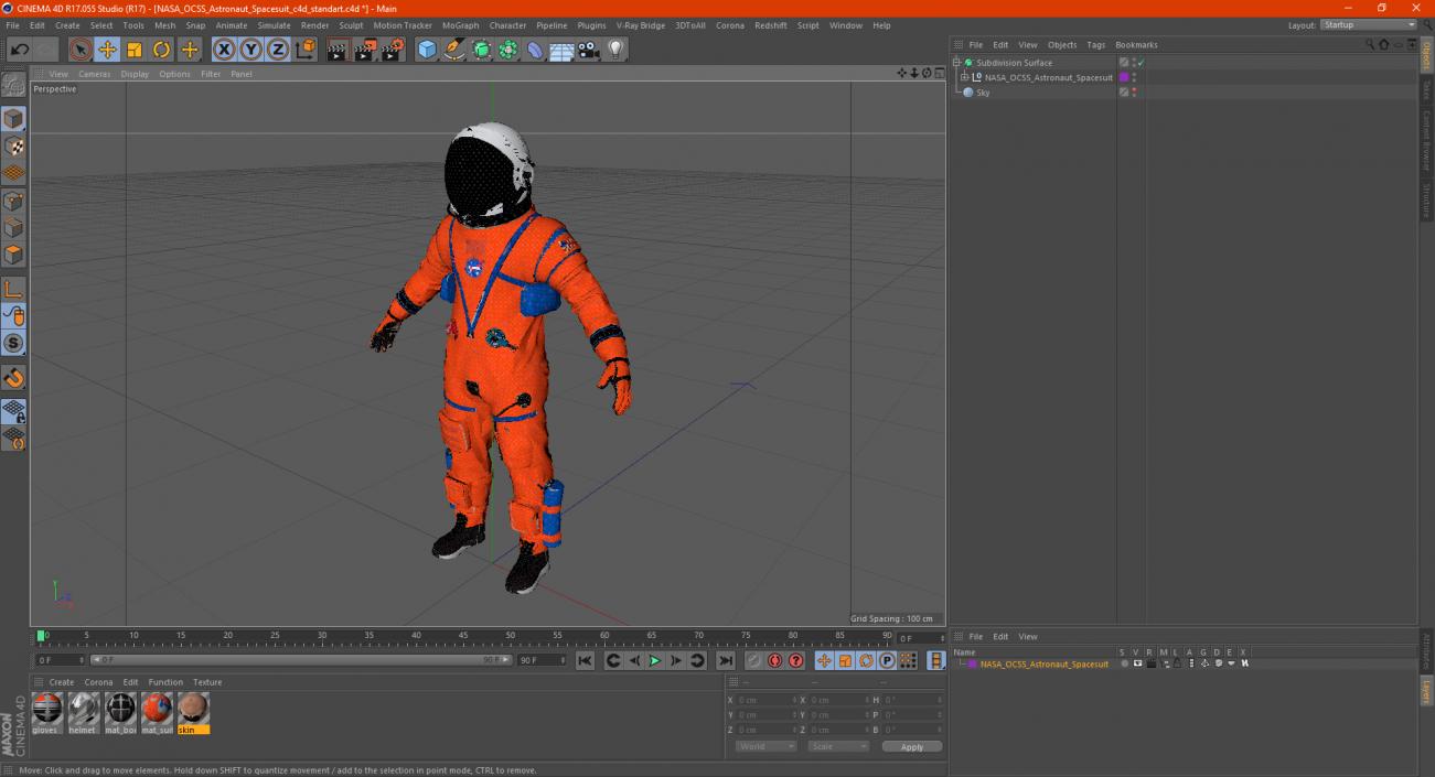 NASA OCSS Astronaut Spacesuit 3D model