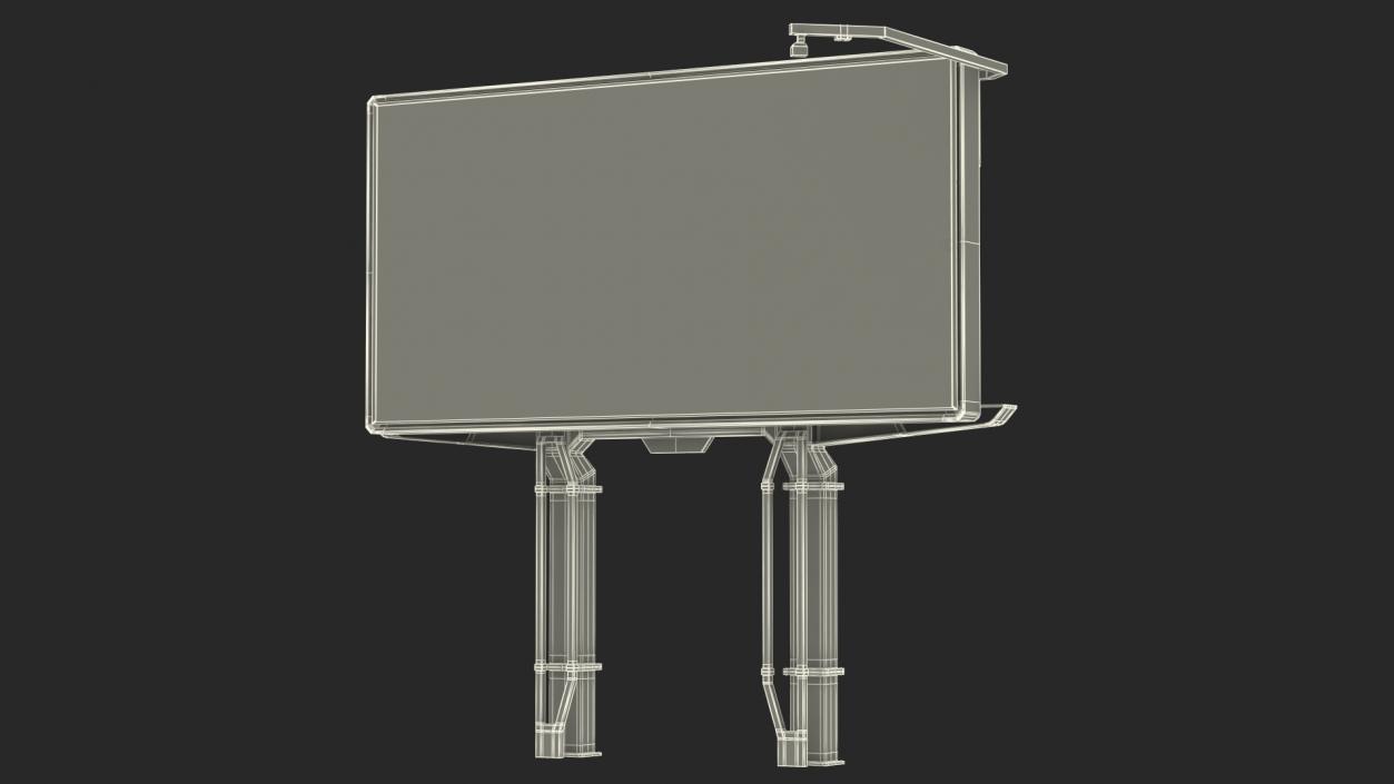 Digital Billboard 6x3 on Two Poles 3D model