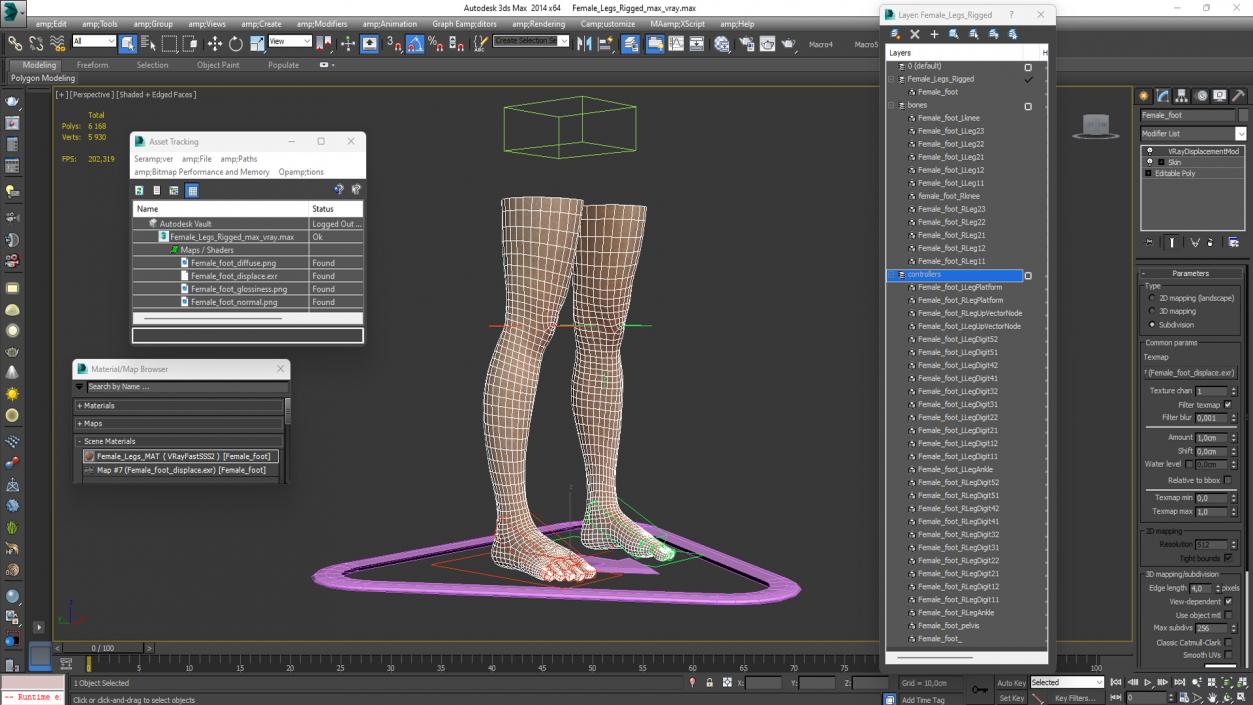 3D model Female Legs Rigged 2