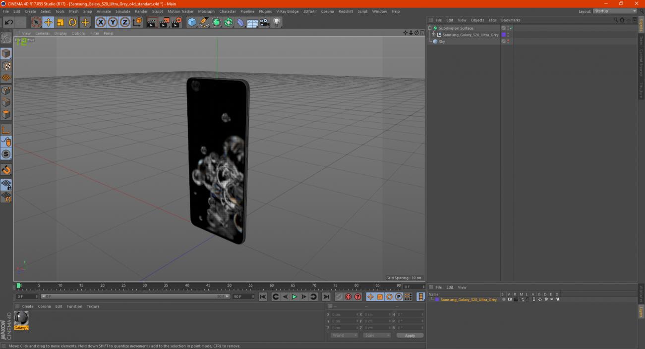 Samsung Galaxy S20 Ultra Grey 3D model