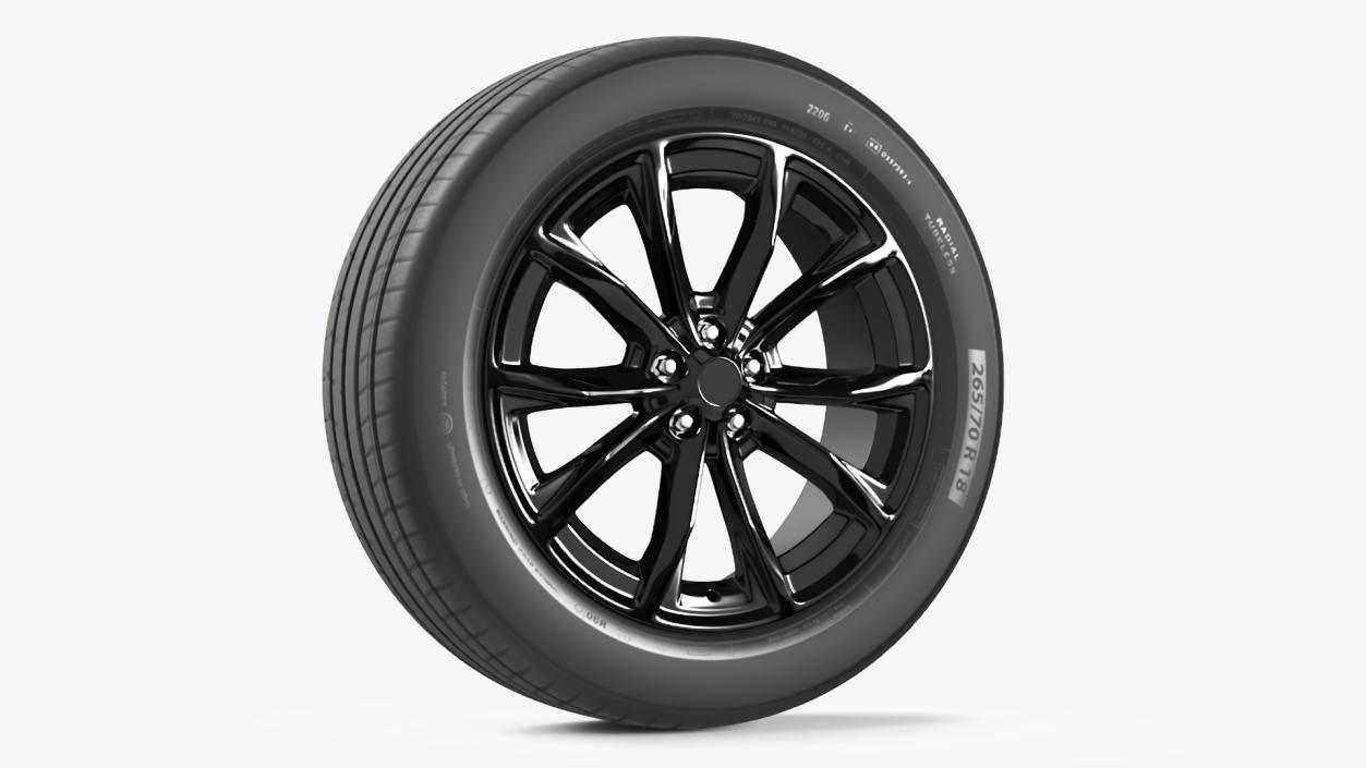 Alloy Wheel with Tire Black 3D