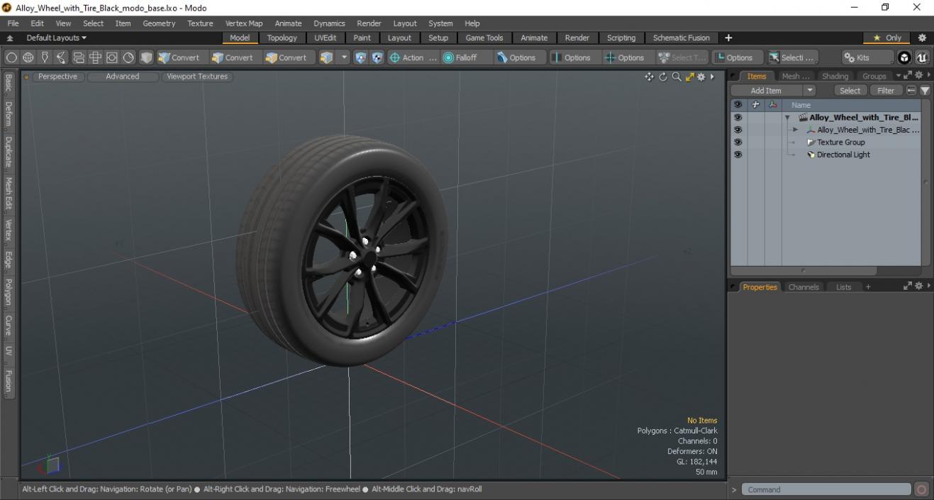 Alloy Wheel with Tire Black 3D