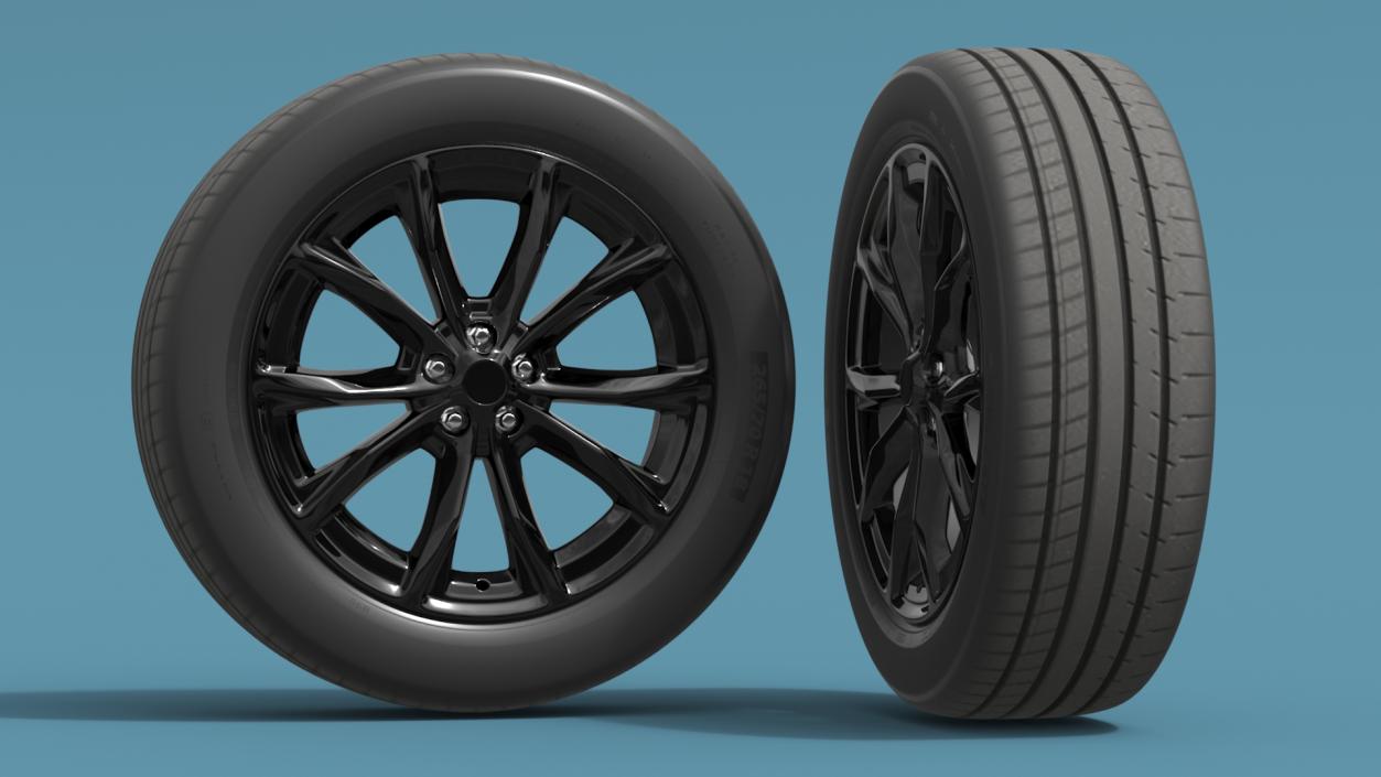 Alloy Wheel with Tire Black 3D