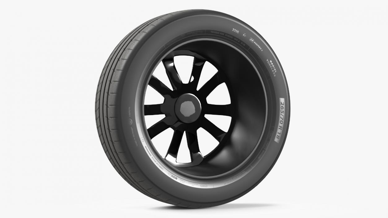 Alloy Wheel with Tire Black 3D