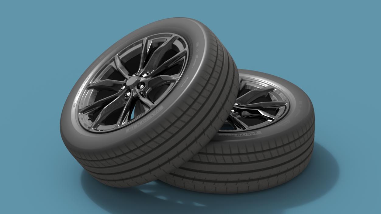 Alloy Wheel with Tire Black 3D