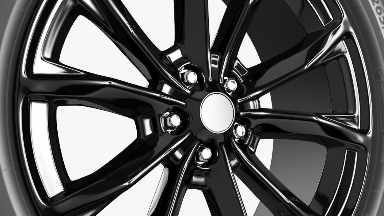 Alloy Wheel with Tire Black 3D