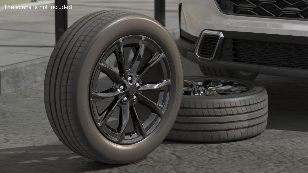 Alloy Wheel with Tire Black 3D