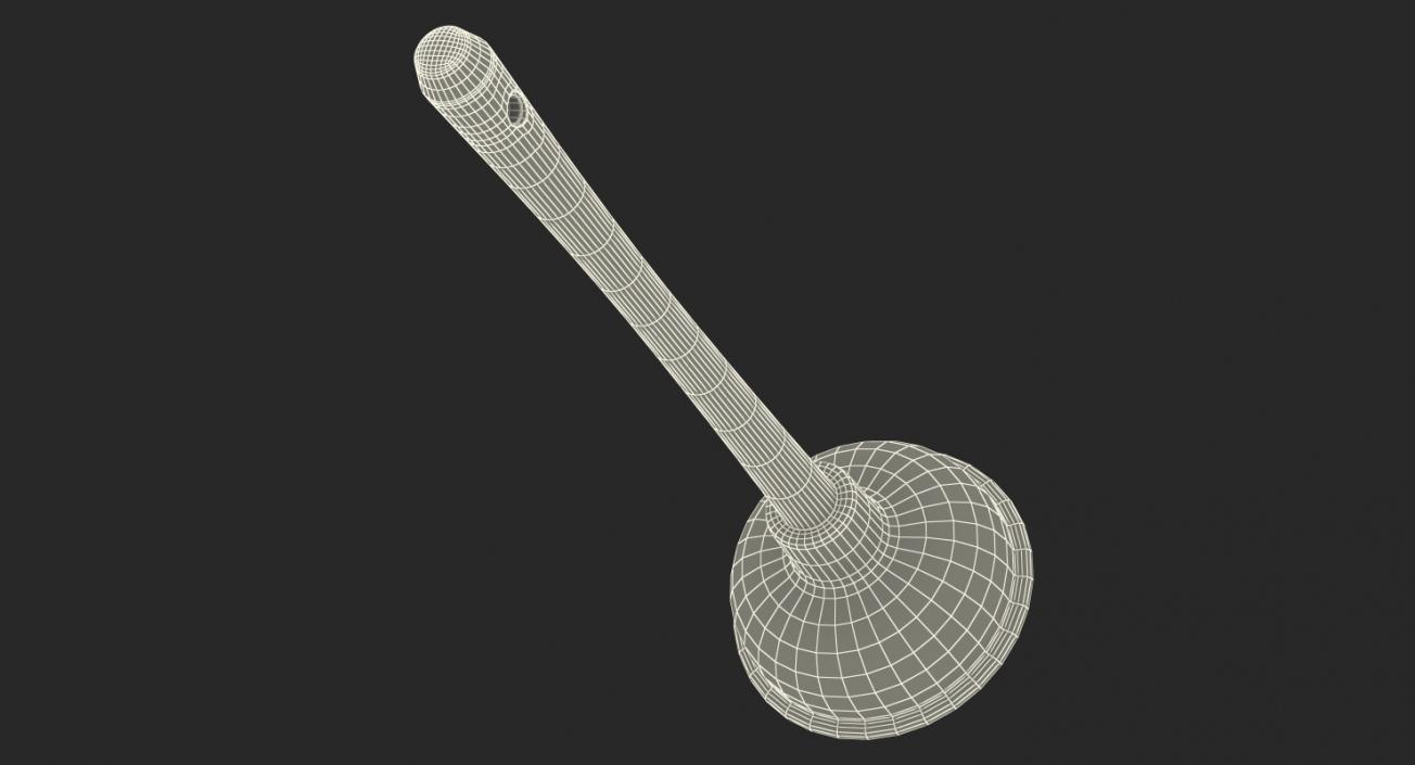 3D model Household Plunger with Wooden Stick