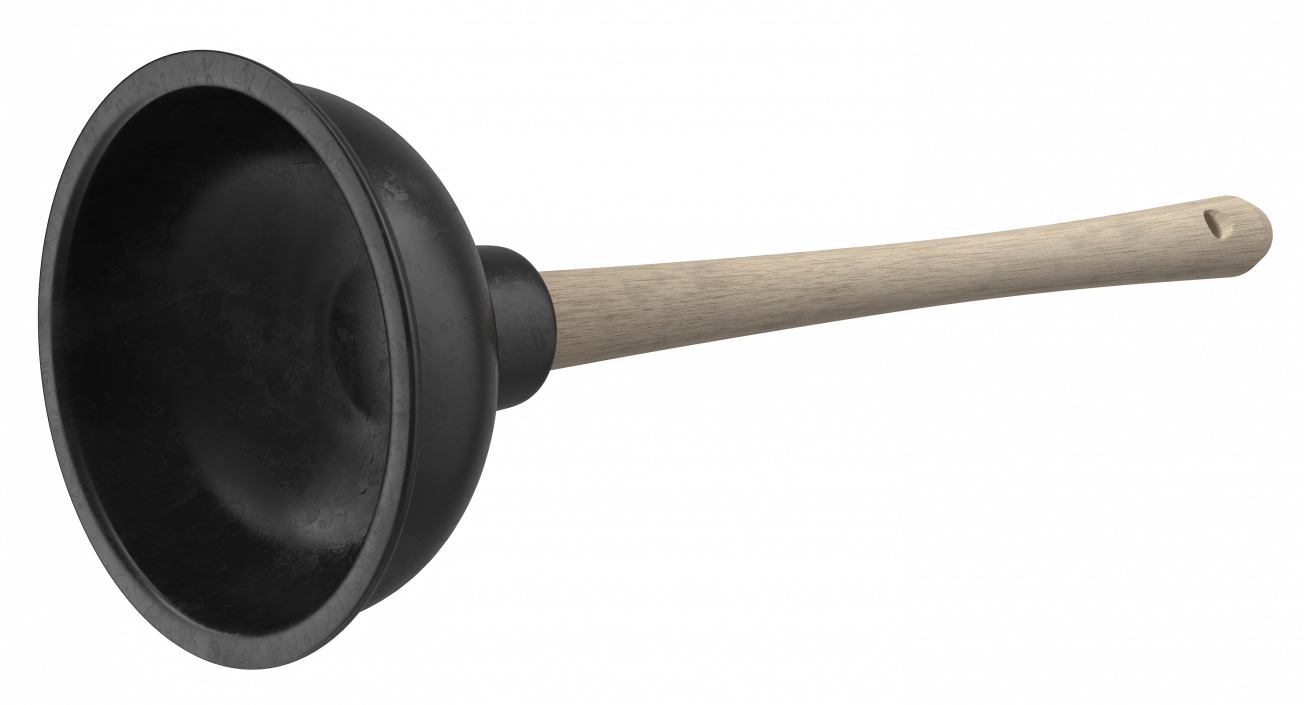 3D model Household Plunger with Wooden Stick