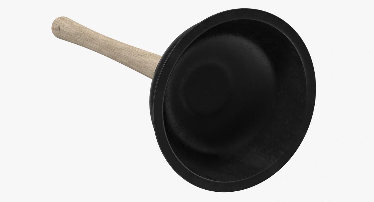 3D model Household Plunger with Wooden Stick