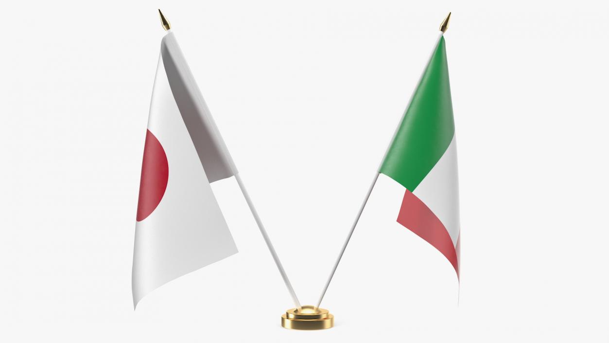 Table Flags Italy and Japan 3D