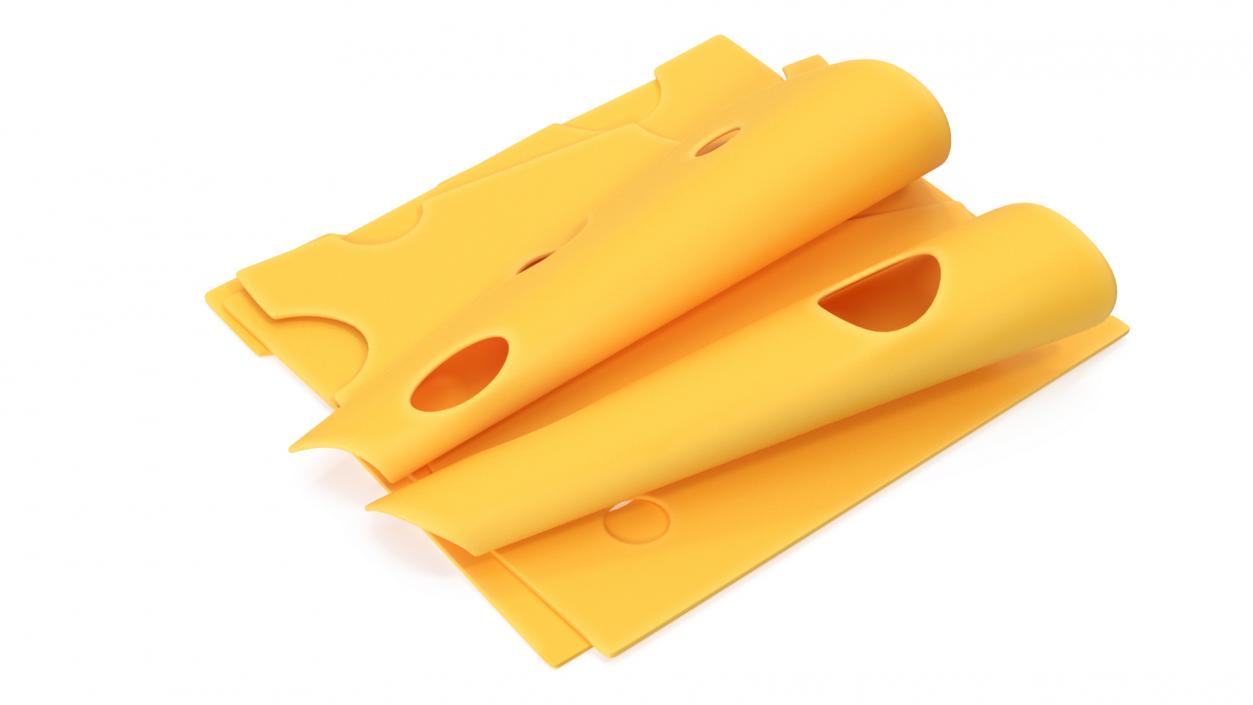 3D model Cartoon Slices of Swiss Cheese