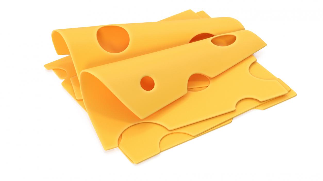 3D model Cartoon Slices of Swiss Cheese