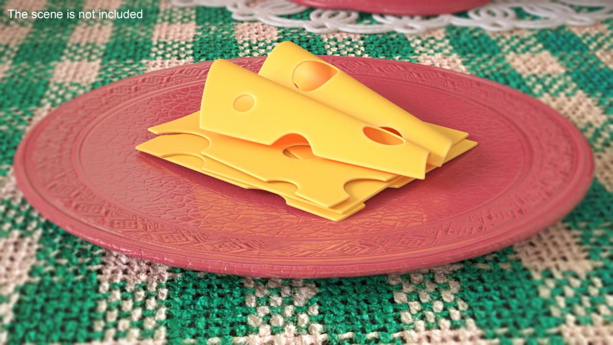 3D model Cartoon Slices of Swiss Cheese