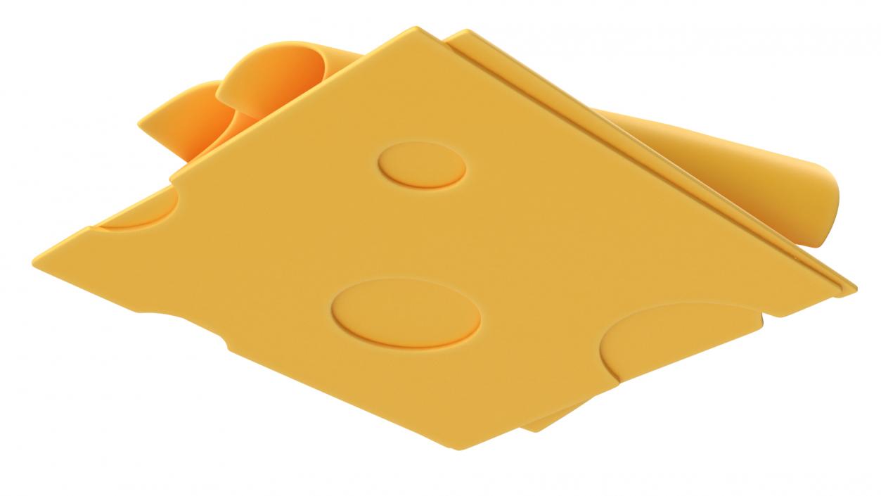 3D model Cartoon Slices of Swiss Cheese