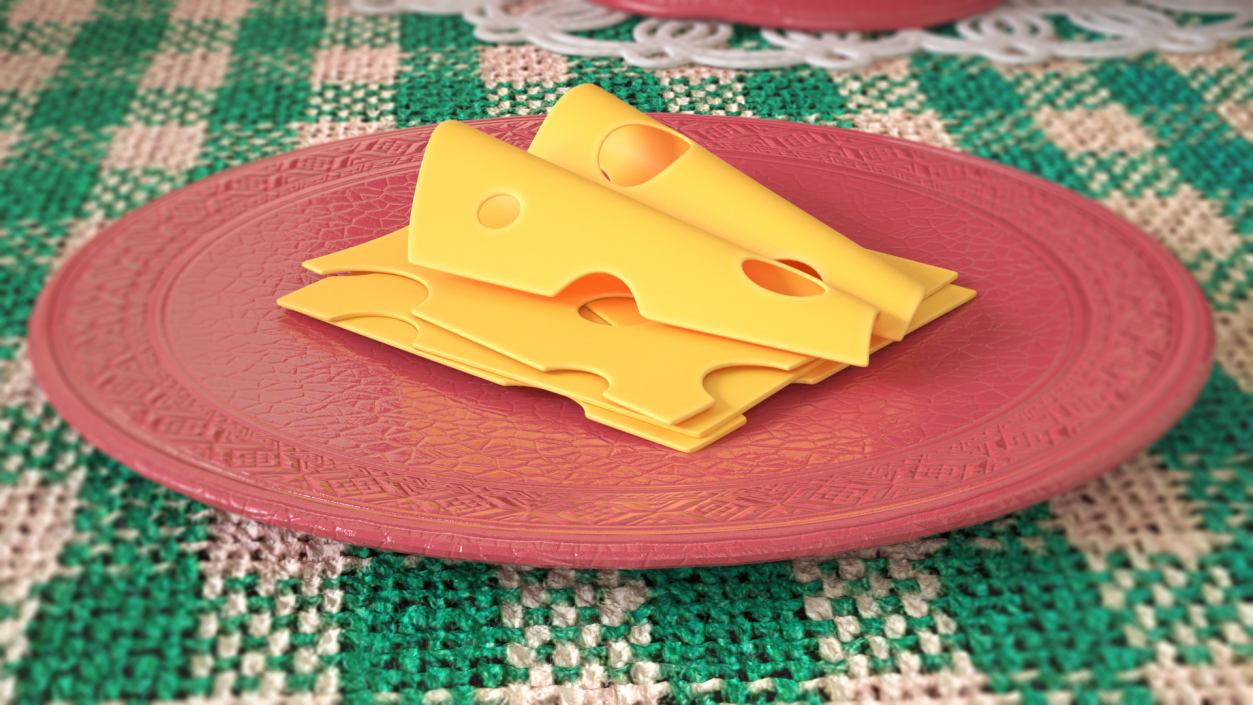 3D model Cartoon Slices of Swiss Cheese