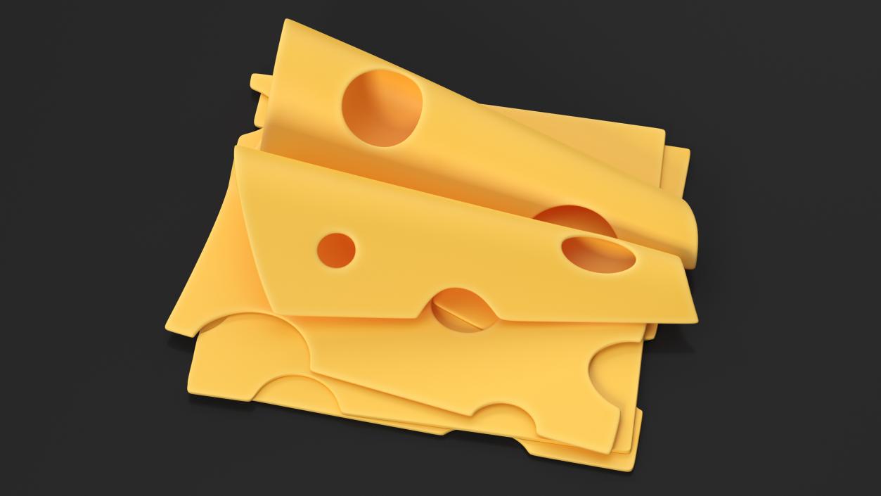 3D model Cartoon Slices of Swiss Cheese