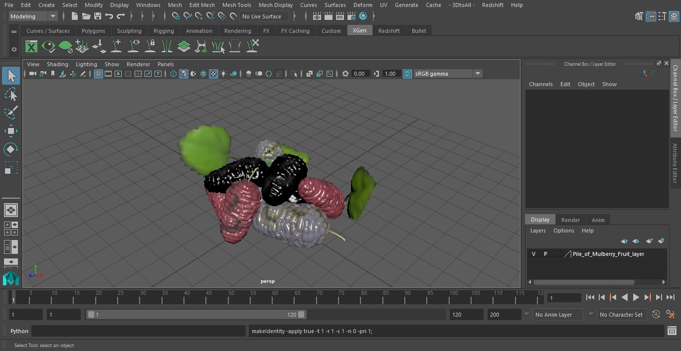 Pile of Mulberry Fruit 3D