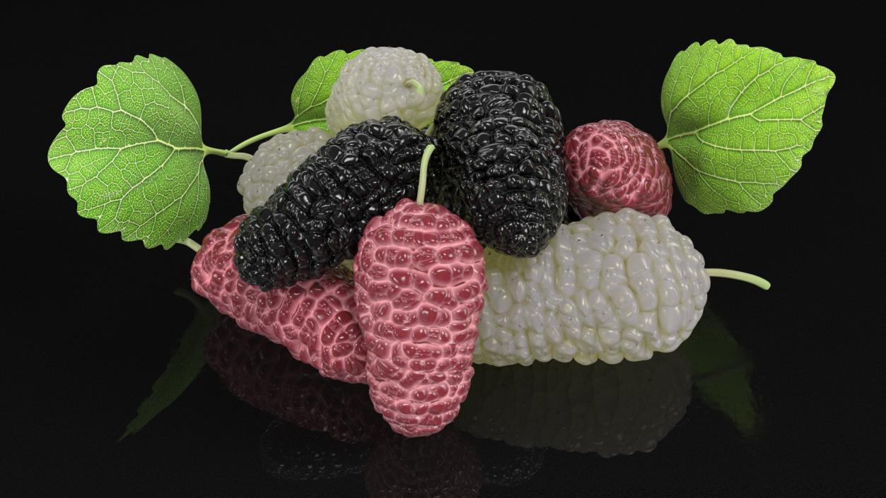 Pile of Mulberry Fruit 3D