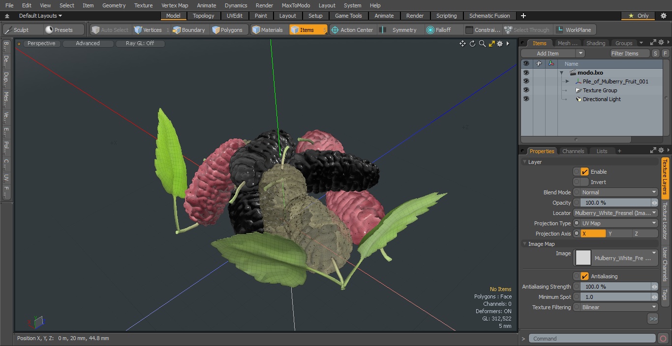 Pile of Mulberry Fruit 3D