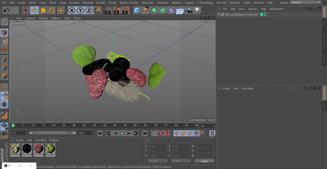 Pile of Mulberry Fruit 3D