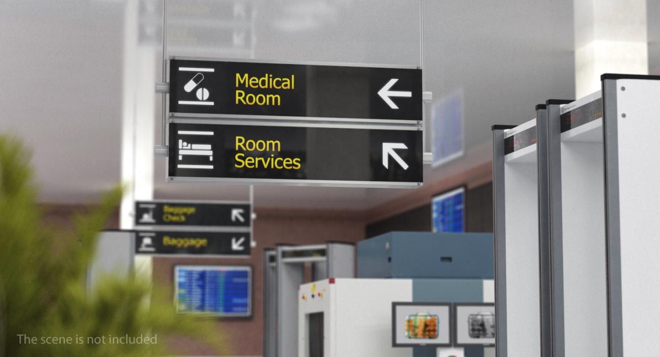 Airport Signs Collection 3D model