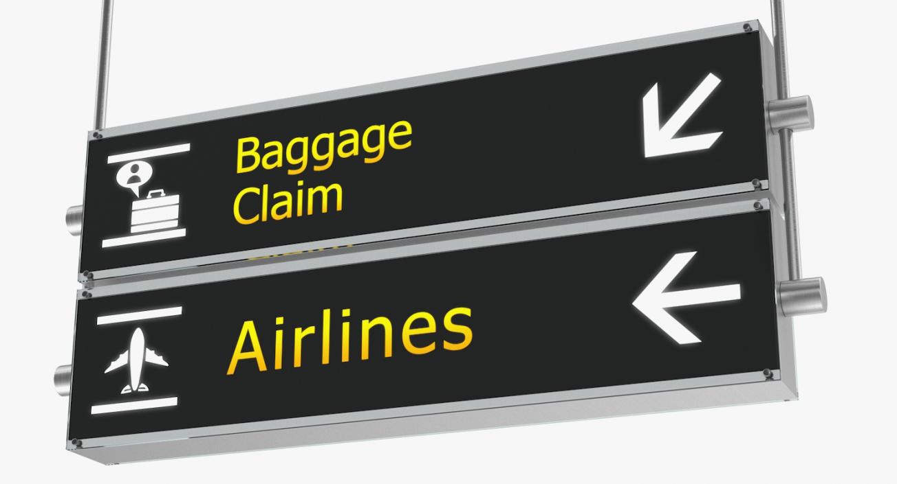 Airport Signs Collection 3D model