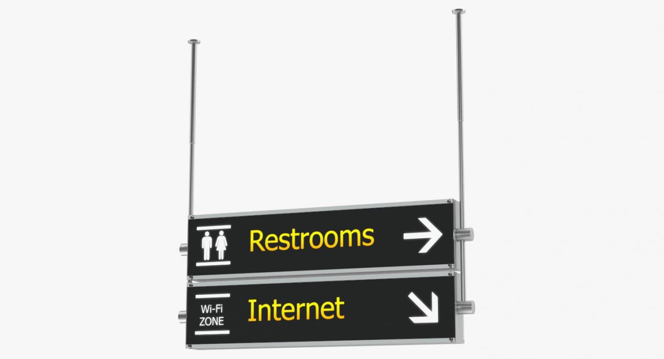 Airport Signs Collection 3D model