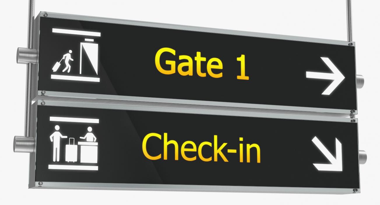 Airport Signs Collection 3D model