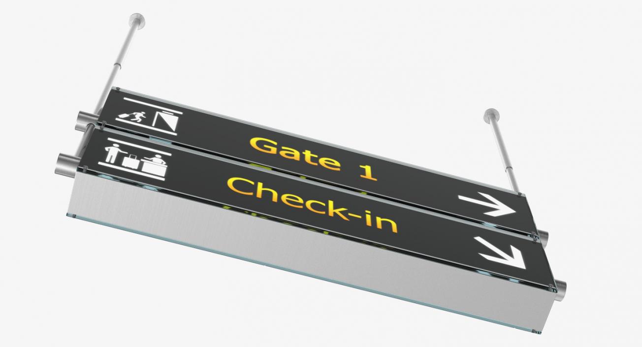 Airport Signs Collection 3D model