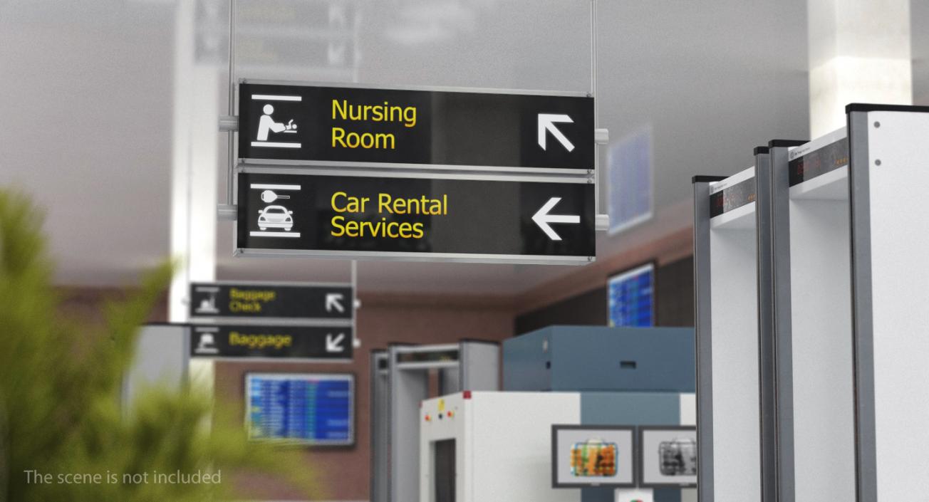 Airport Signs Collection 3D model