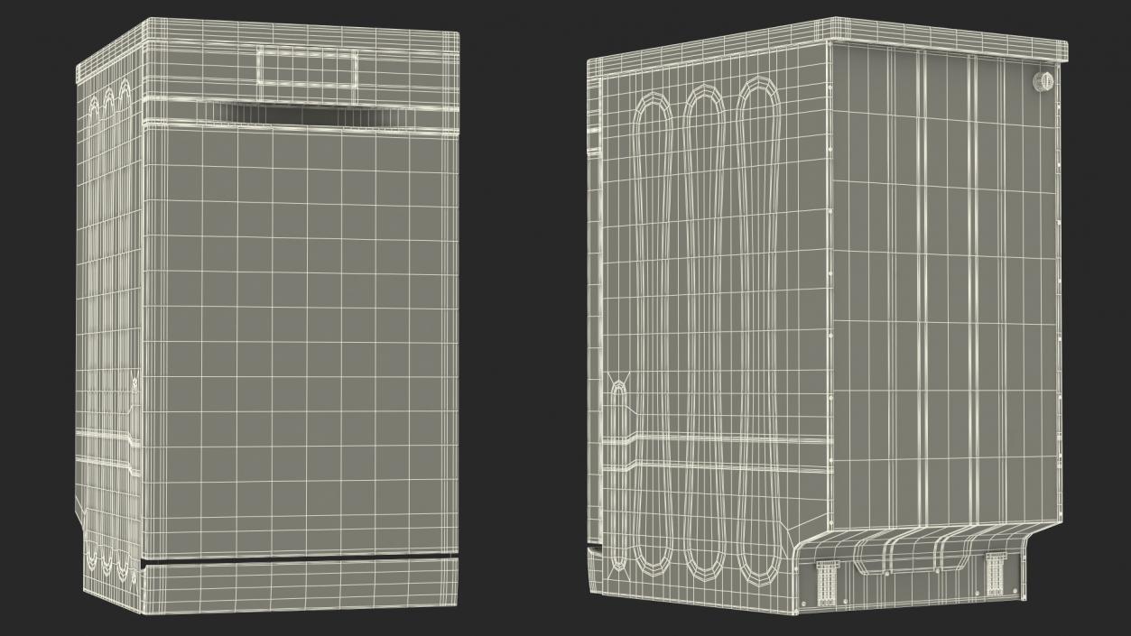 3D Open Dishwasher With Clean Dishes model