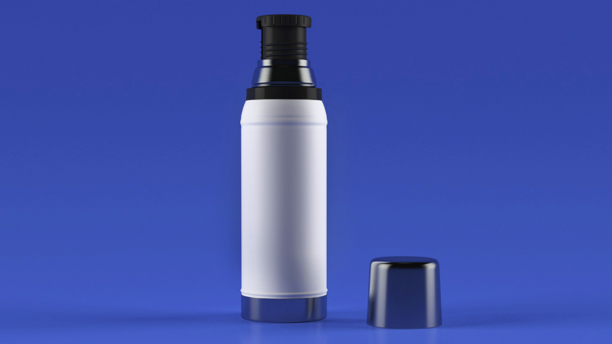 White Thermos Flask Open 3D model