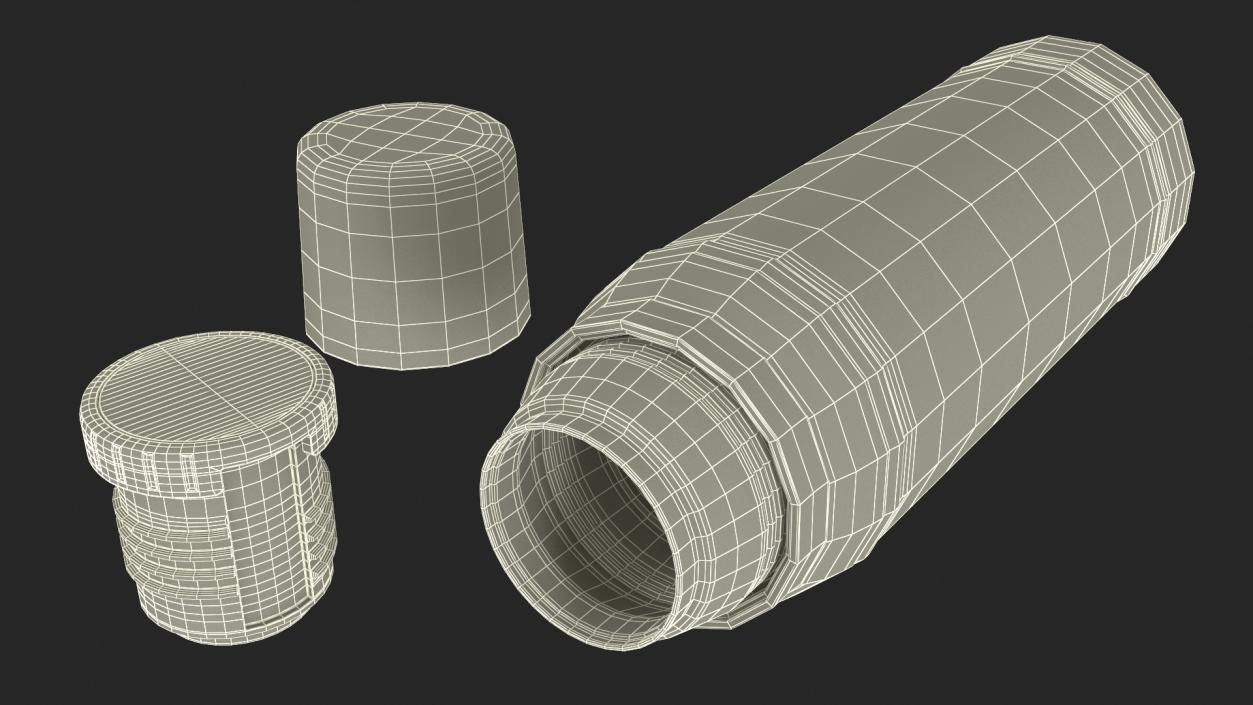 White Thermos Flask Open 3D model