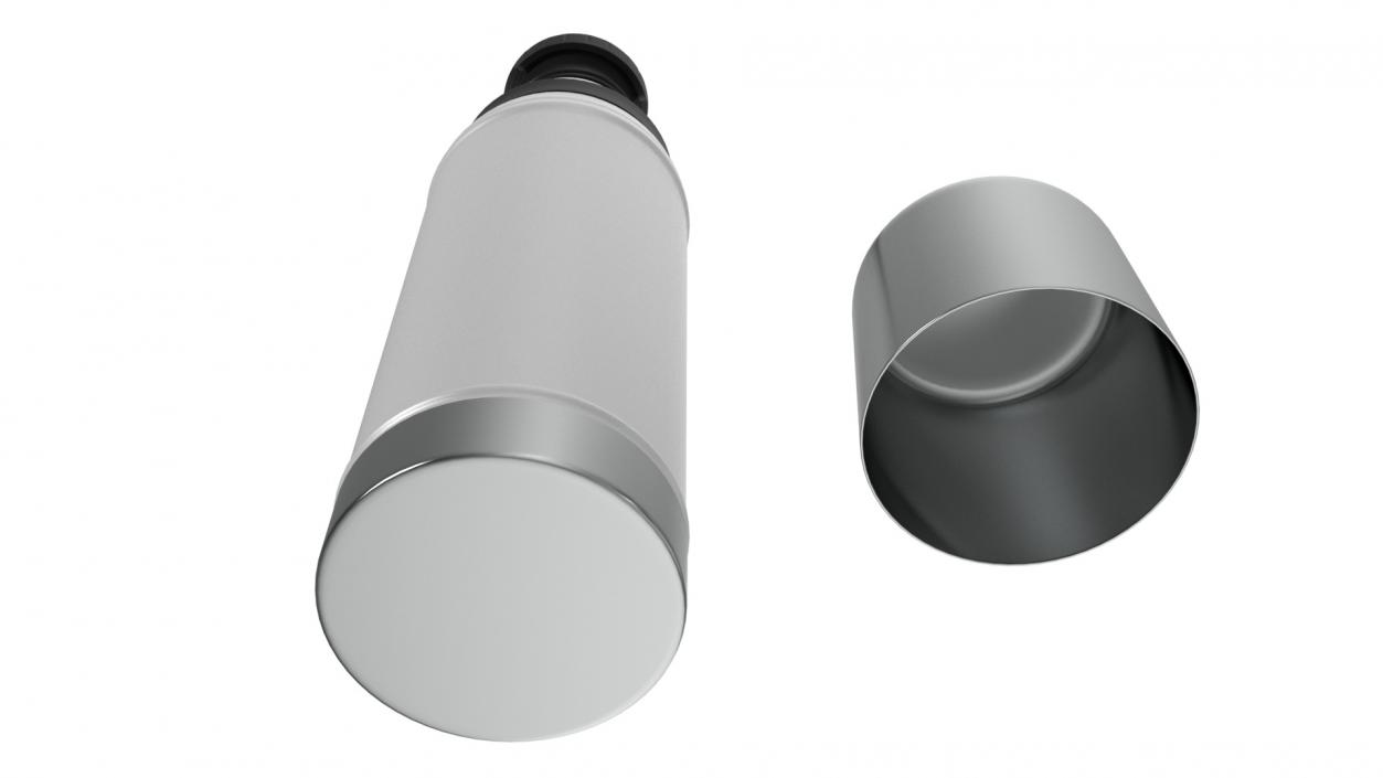 White Thermos Flask Open 3D model