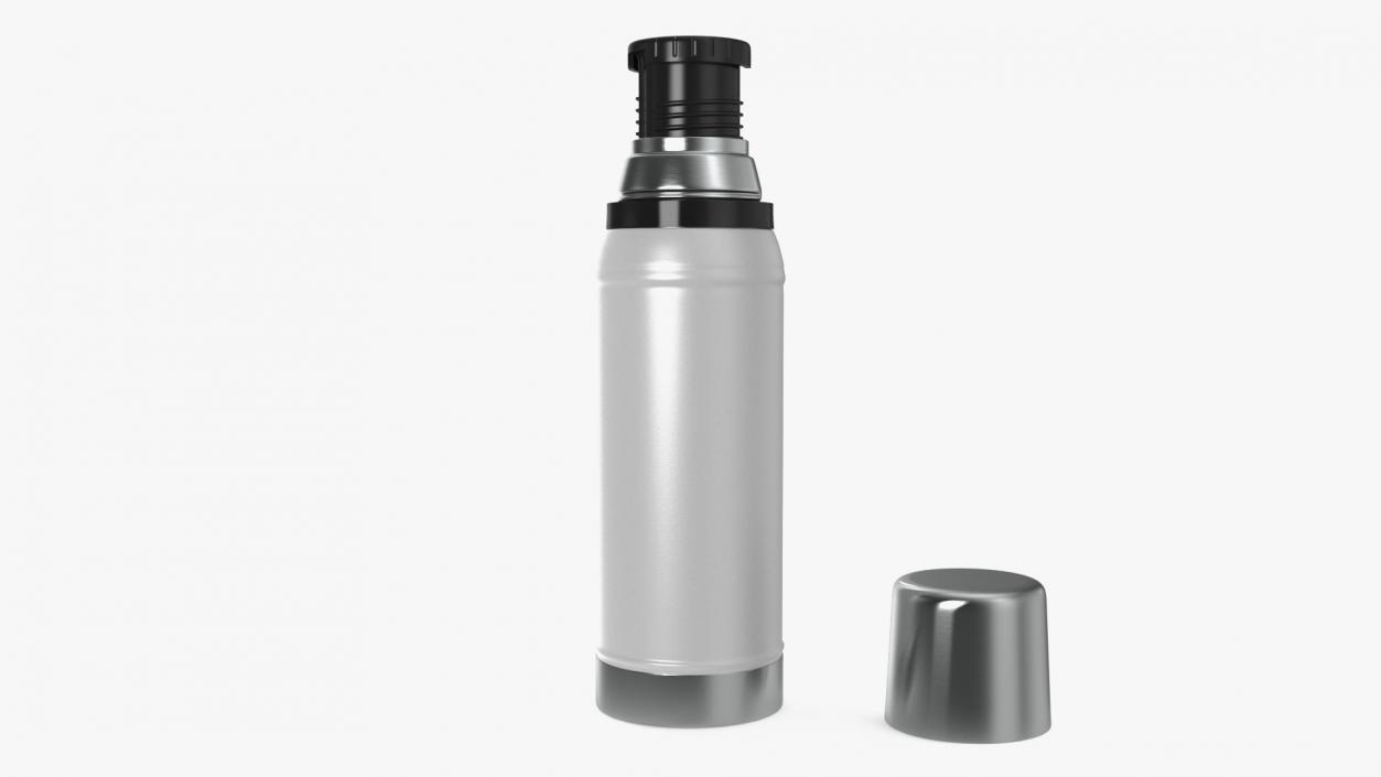 White Thermos Flask Open 3D model