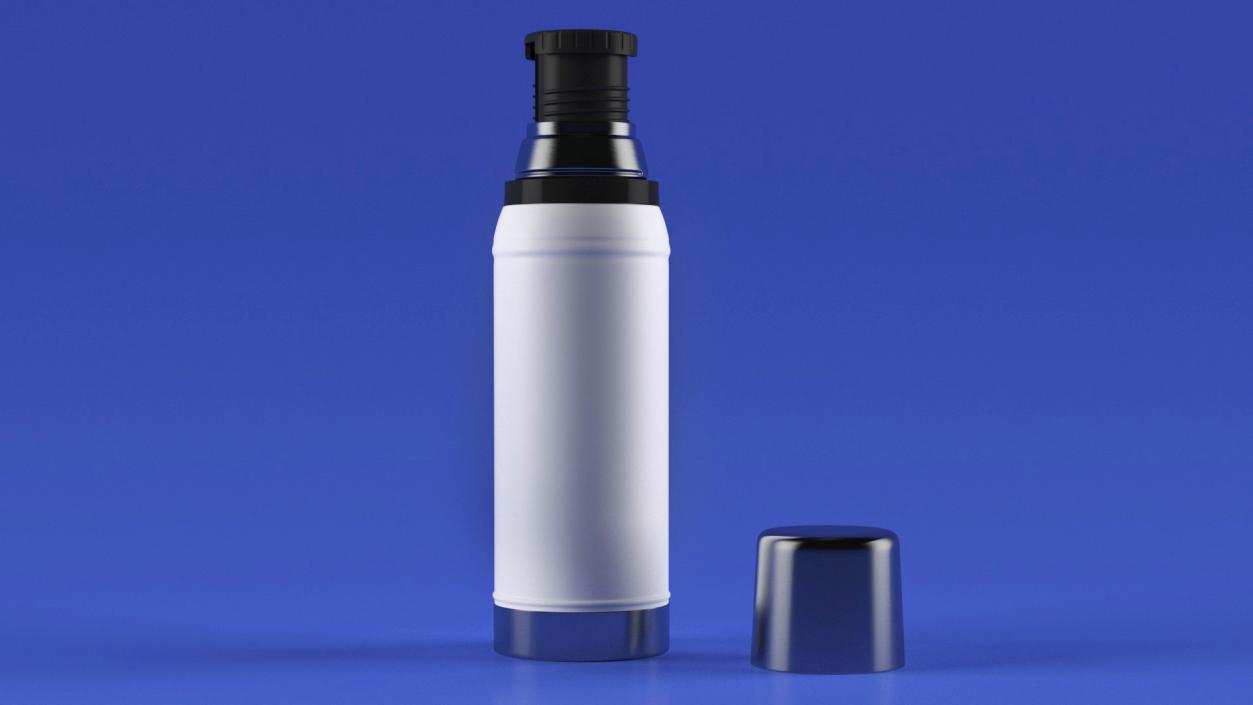 White Thermos Flask Open 3D model