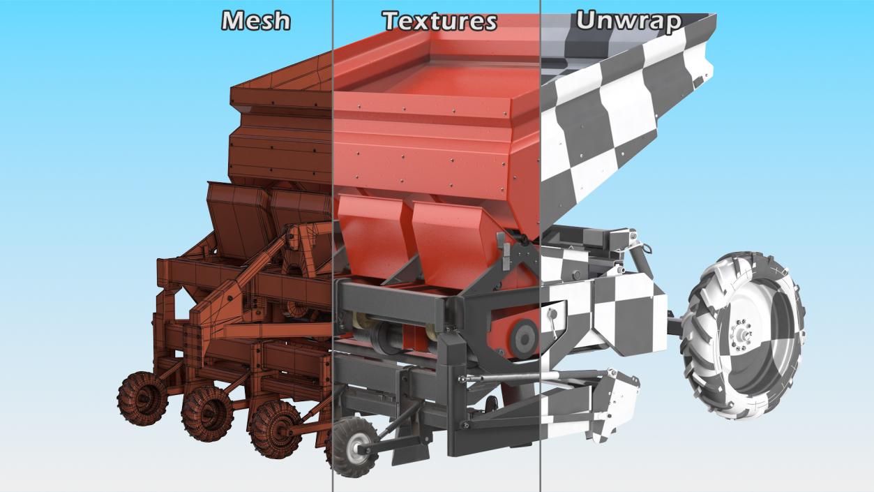 3D Potato Planter Red Used model