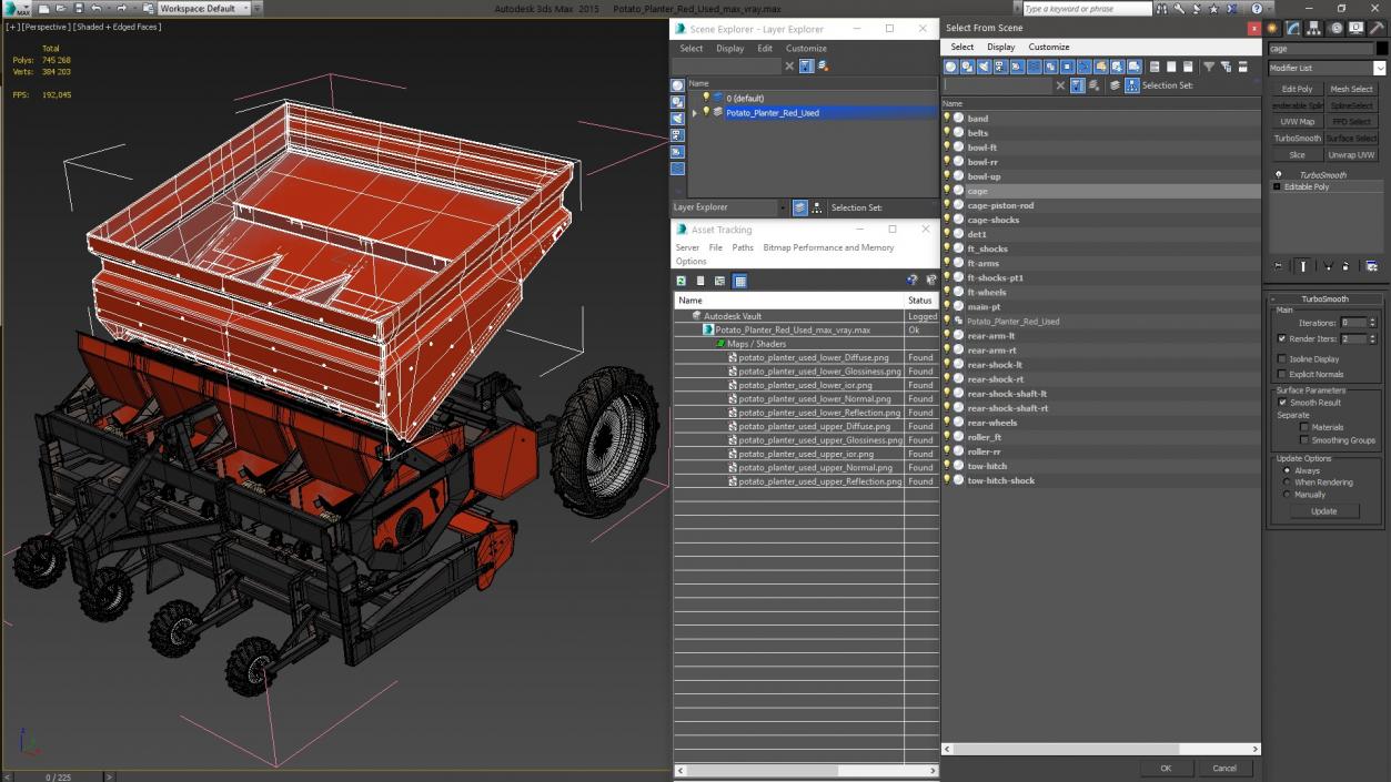 3D Potato Planter Red Used model